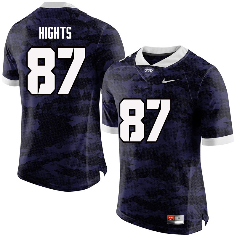 Men #87 TreVontae Hights TCU Horned Frogs College Football Jerseys-Purple - Click Image to Close